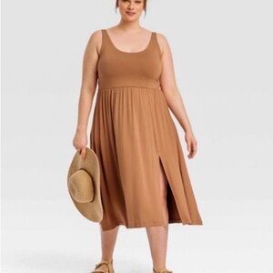 a new day Target Sleeveless Brown Knit Midi Dress